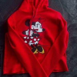 Red hoodie “ Minnie mouse on it” size:medium